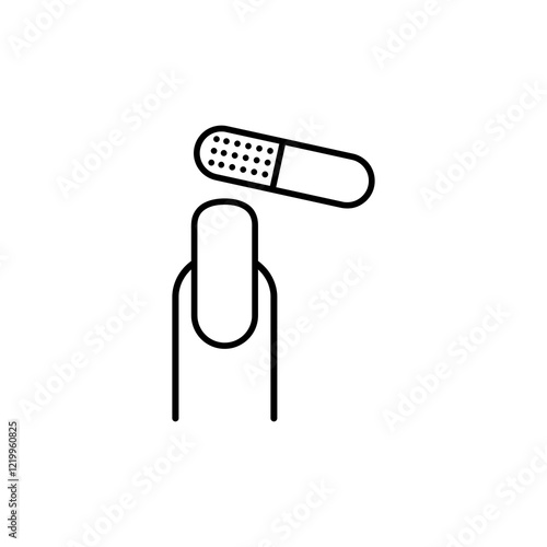 Nail file nail icon.vector flat black linear illustration for web and app..eps