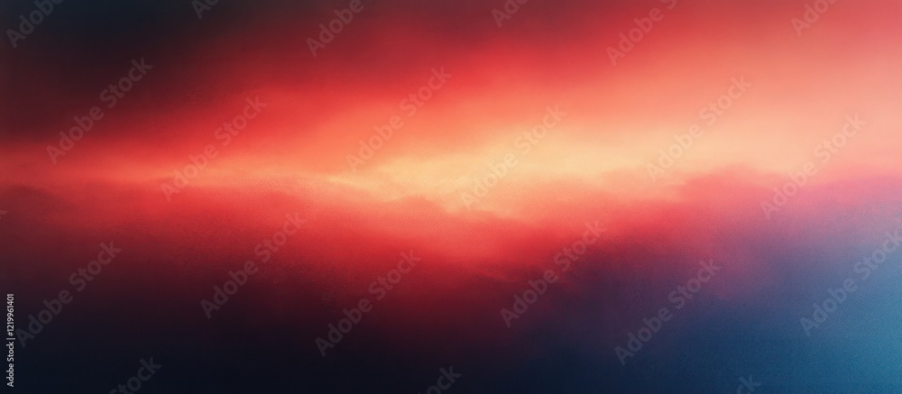 Fototapeta premium Warm Red and Soft Blue Gradient Background with Impressionistic Style and Soft Focus Lighting for Serene Atmosphere