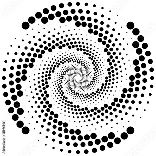 Abstract Radial Spiral of Dots Forming a Mesmerizing Geometric Pattern