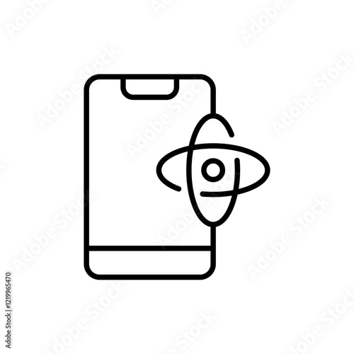 Mobile gyro outline icons, minimalist vector illustration ,simple transparent graphic element .Isolated on white background