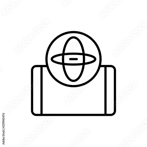 Mobile gyro outline icons, minimalist vector illustration ,simple transparent graphic element .Isolated on white background
