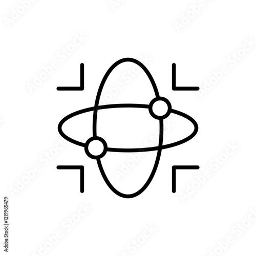 Gyroscope outline icons, minimalist vector illustration ,simple transparent graphic element .Isolated on white background