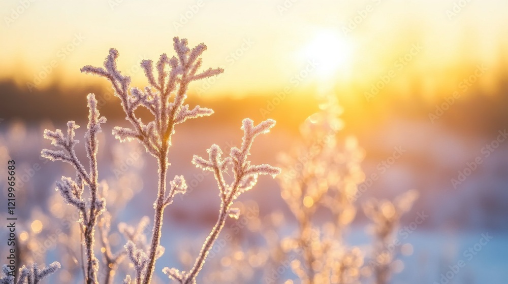 Soft Winter Landscape with Icy Textures and Light Soft Winter Landscape with Icy Textures and Light