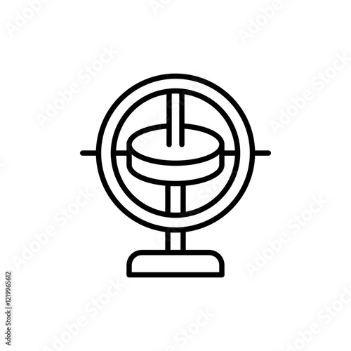 Gyroscope outline icons, minimalist vector illustration ,simple transparent graphic element .Isolated on white background