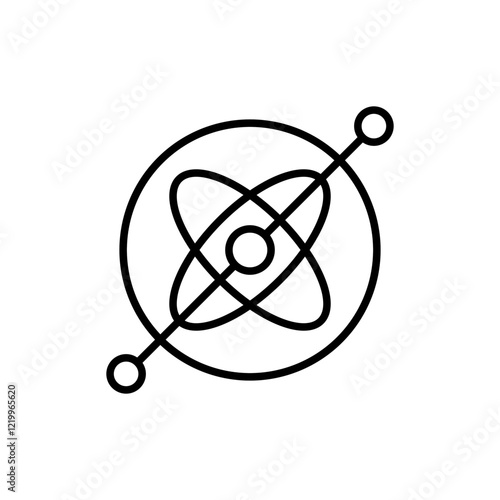 Gyroscope outline icons, minimalist vector illustration ,simple transparent graphic element .Isolated on white background