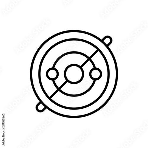 Gyroscope outline icons, minimalist vector illustration ,simple transparent graphic element .Isolated on white background