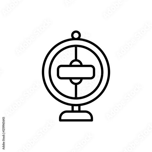 Gyroscope outline icons, minimalist vector illustration ,simple transparent graphic element .Isolated on white background