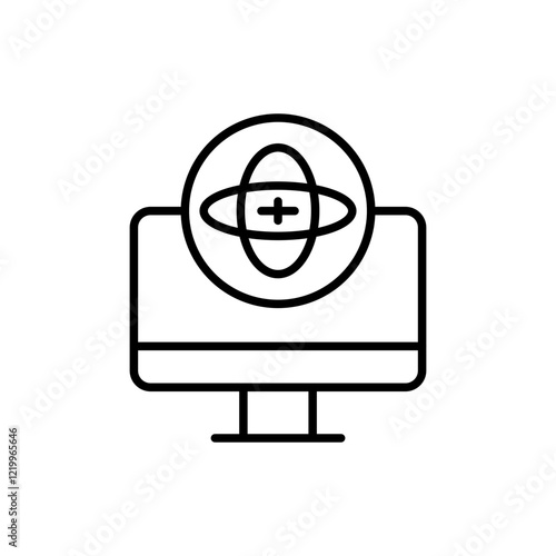 Gyro monitor outline icons, minimalist vector illustration ,simple transparent graphic element .Isolated on white background