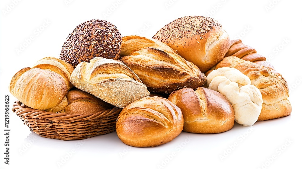 Fototapeta premium Isolated Bread on a White Background, Perfect for Culinary and Baking Concepts