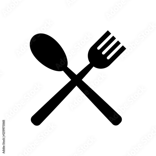 Cultery icon, fork spoon icon, simple flat black trendy style illustration for web and app..eps