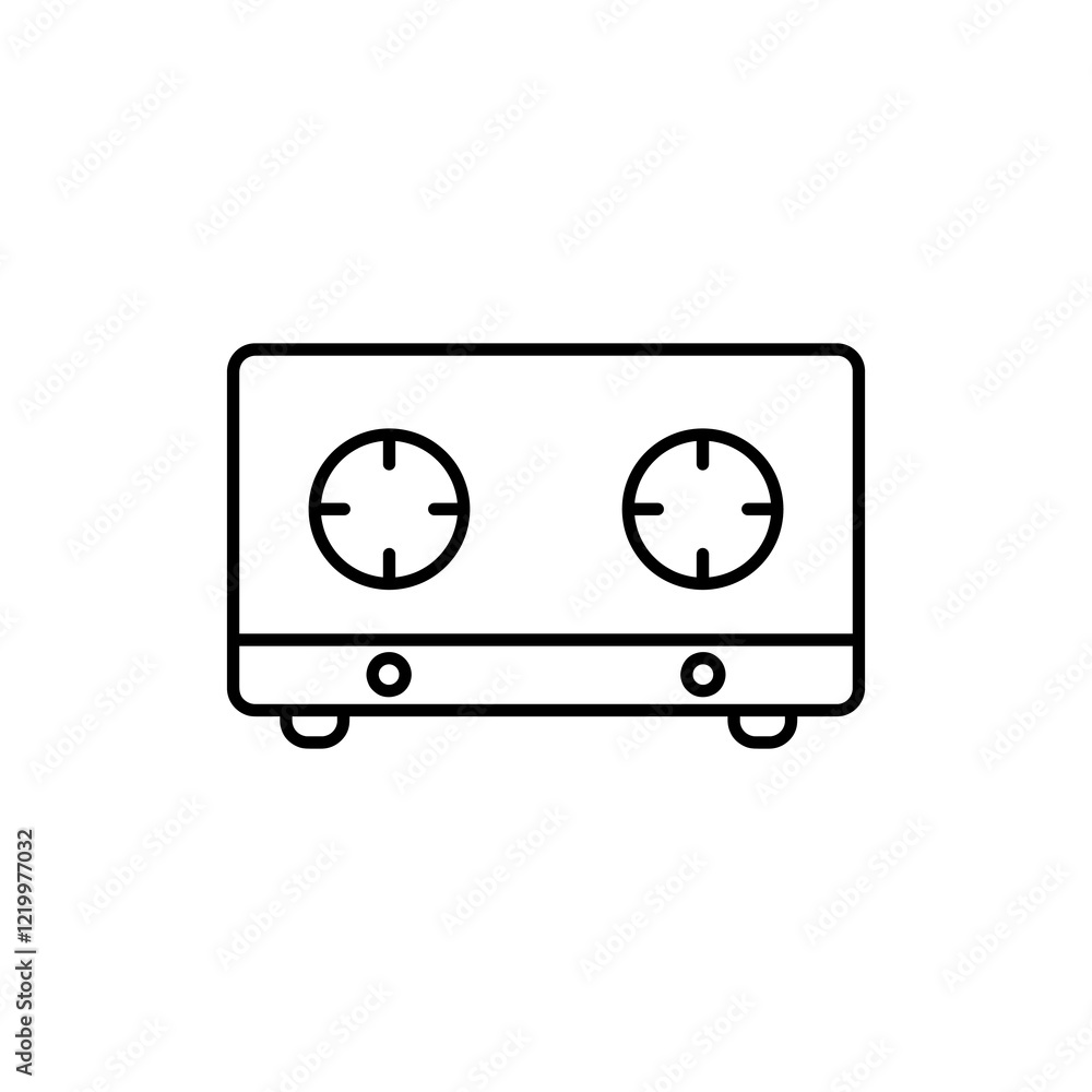 Obraz premium Kitchen, stove icon. vector flat black linear illustration for web and app..eps