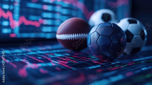 Sports betting, finance charts background