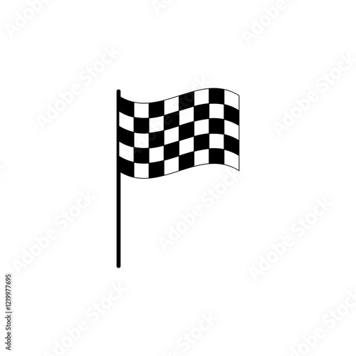 Racing flag icon. vector flat black simple illustration for web and app..eps