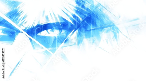 Abstract Blue Anime Eyescape Digital Art photo