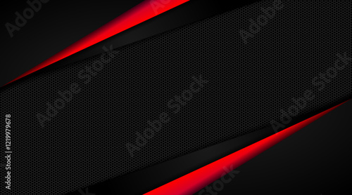 Presentation background design with shadow of geometric shape | Minimal vector futuristic background | Abstract background with eerie black, red  color for banner, flyer, power point, decoration