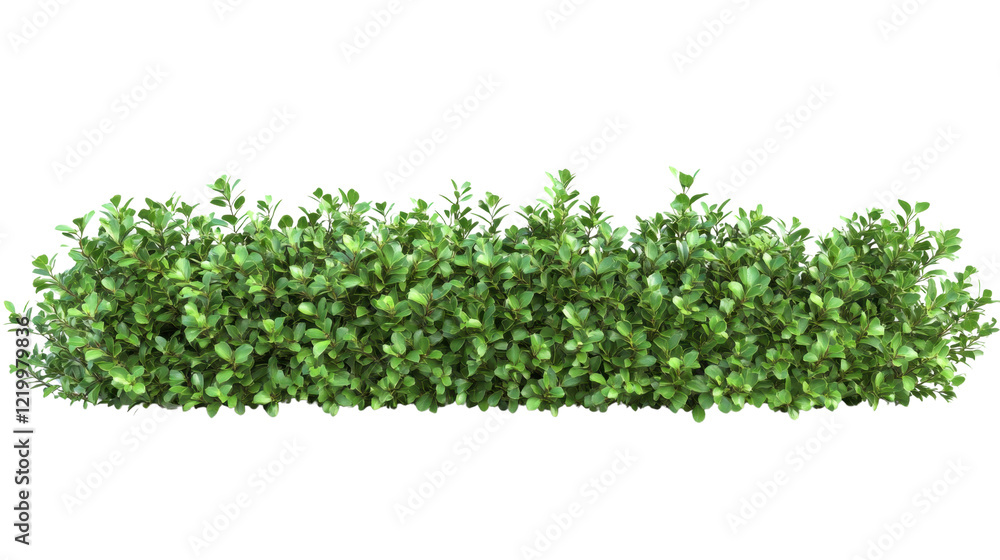 Obraz premium A row of green bushes on a white background
