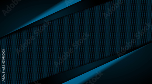 Presentation background design with shadow of geometric shape | Minimal vector futuristic background | Abstract background with sky-blue color for banner, flyer, power point, decoration