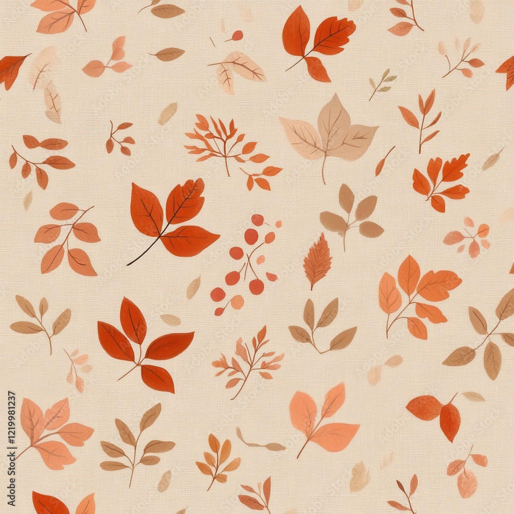 Vibrant Fall Leaves Pattern in Warm Autumn Color Palette Vibrant Fall Leaves Pattern in Warm Autumn Color Palette