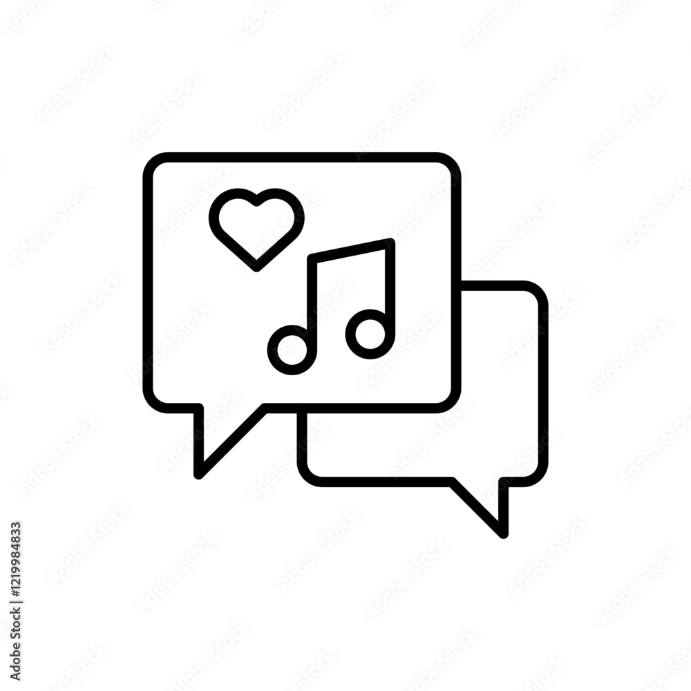 Love music outline icons, minimalist vector illustration ,simple transparent graphic element .Isolated on white background Love music outline icons, minimalist vector illustration ,simple transparent graphic element .Isolated on white background