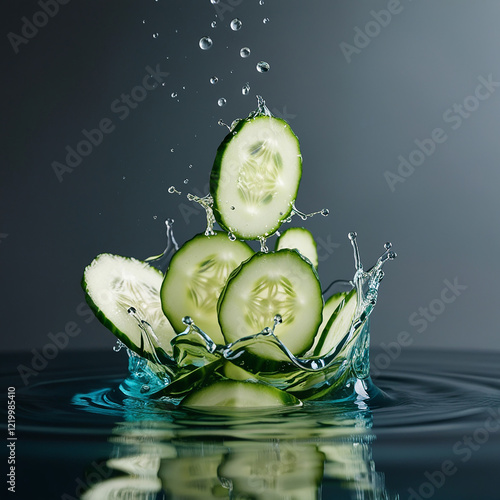 cucumber flying in mid air captured with high speed sync.