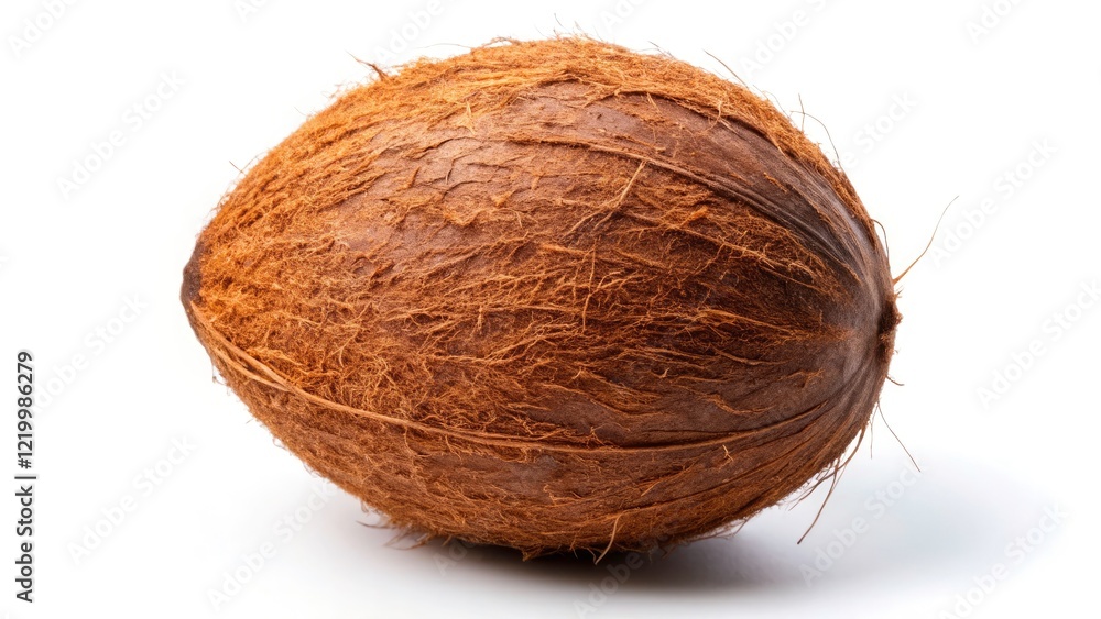Fresh Coconut White Background Product Photography - High-Resolution Image, Full Depth of Field Fresh Coconut White Background Product Photography - High-Resolution Image, Full Depth of Field