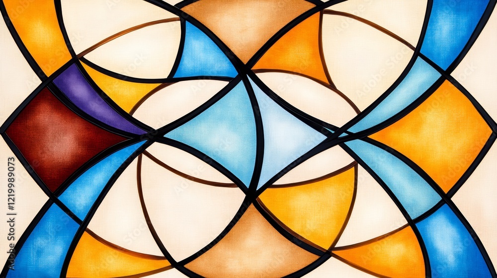 Abstract Geometric Stained Glass Window Design Abstract Geometric Stained Glass Window Design