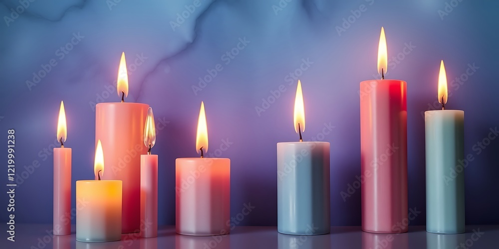 A suitable name for the image could be Three glowing candles in the dark A suitable name for the image could be Three glowing candles in the dark