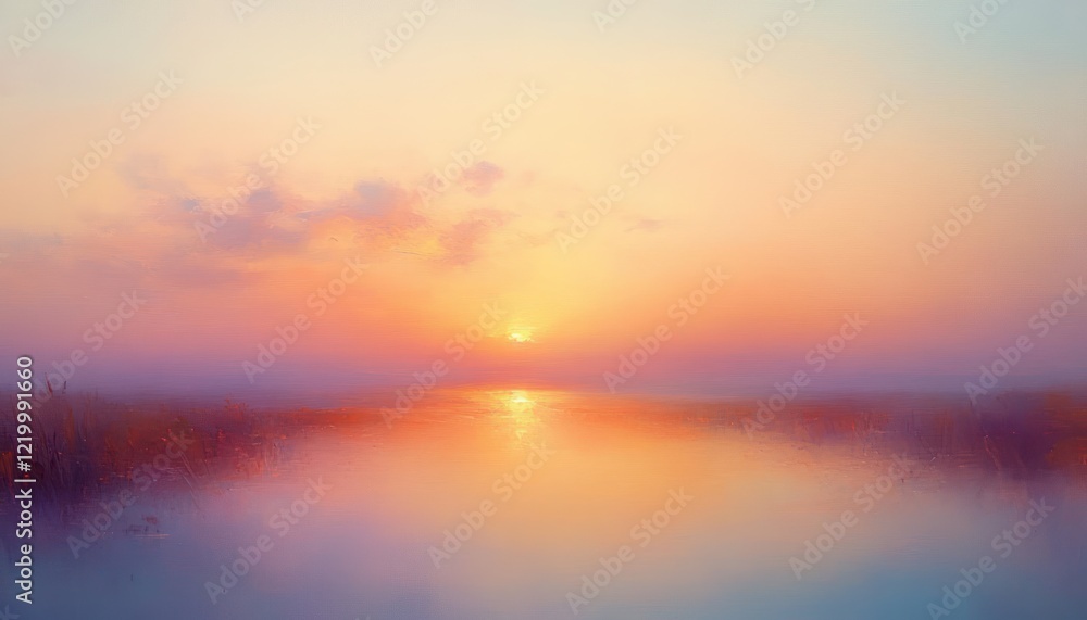 Fototapeta premium Pastel Landscape Blurred Sunset Abstract Soft Light Background