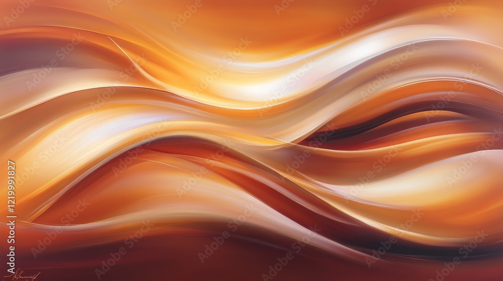 Abstract Golden Waves of Fluid Motion Art Abstract Golden Waves of Fluid Motion Art