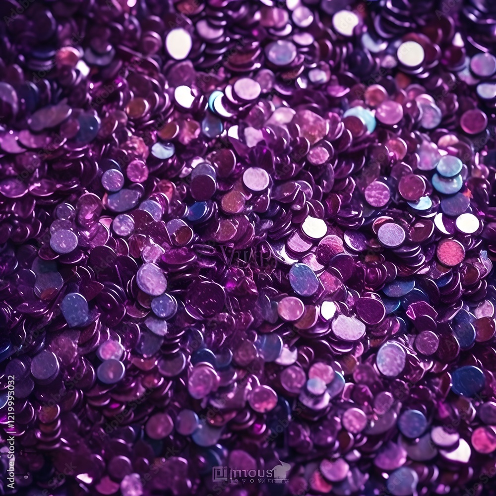 Fototapeta premium Purple Glitter Confetti Pile
