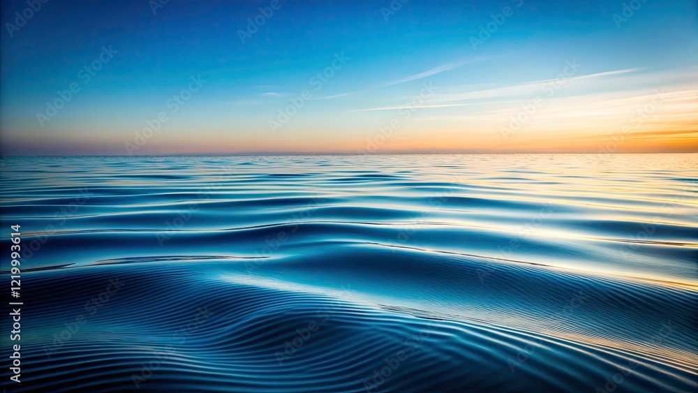 Fototapeta premium Minimalist Ocean Ripples Texture on One-Color Background - Serene Water Surface Waves, Tranquil Seascape, Calming Aesthetic, Abstract Water Patterns