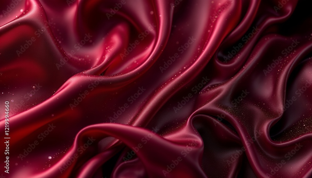 Fototapeta premium Crimson Silk Drapery: A Luxurious Textural Abstract