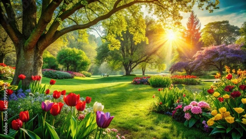 Candid Photography of Lush Green Grass, Vibrant Leaves, and Colorful Flowers in Nature's Embrace â€“ Perfect for Natural Landscapes, Garden Themes, and Fresh Outdoor Scenes