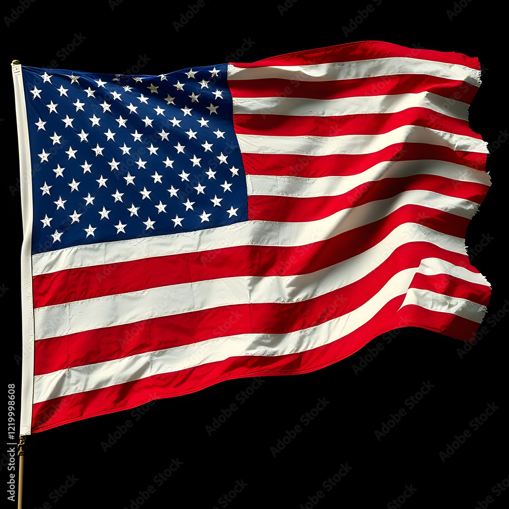 Fototapeta premium high quality american flag on a white