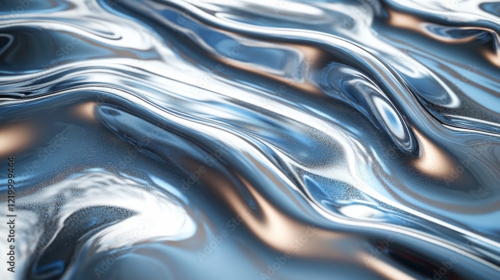 Obraz premium Enigmatic Elegance: A Captivating Abstract Composition of Metallic Paint Swirls