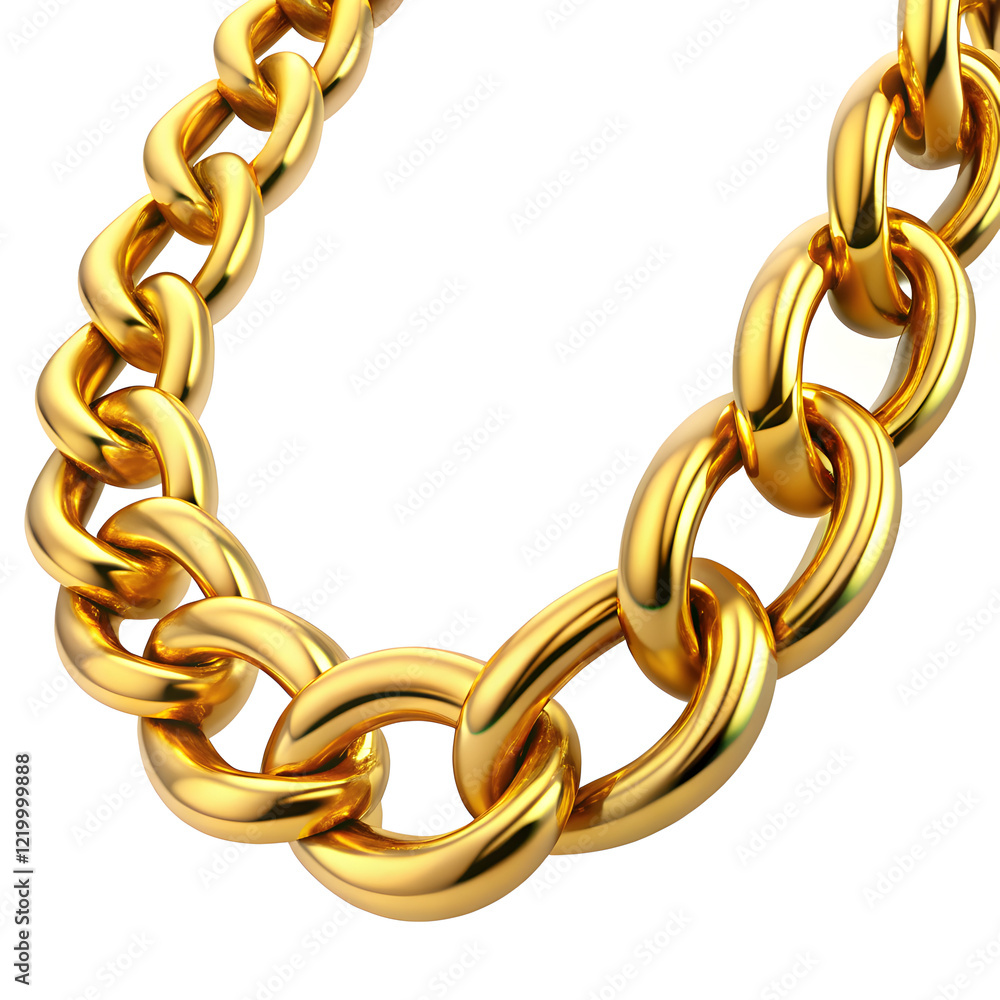 Fototapeta premium gold chain isolated on white