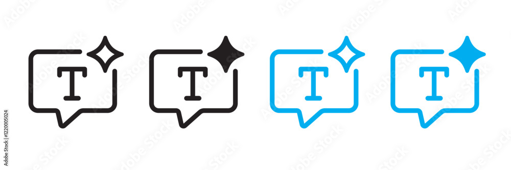 Text generated icon. Generate symbol. Artificial intelligence technology and Machine learning concept. Icon element for application and web. Vector illustration. Text generated icon. Generate symbol. Artificial intelligence technology and Machine learning concept. Icon element for application and web. Vector illustration.