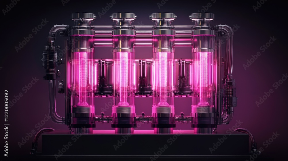 Obraz premium Smart production modules powered by AI and interconnected sensors.