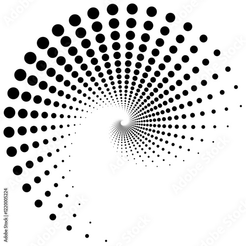 Elegant Swirling Dot Pattern Creating a Hypnotic and Geometrical Design Abstraction