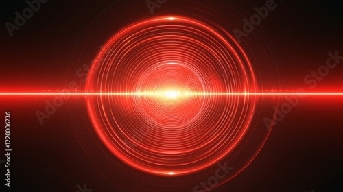 Abstract Red Circular Energy Wave Light Burst