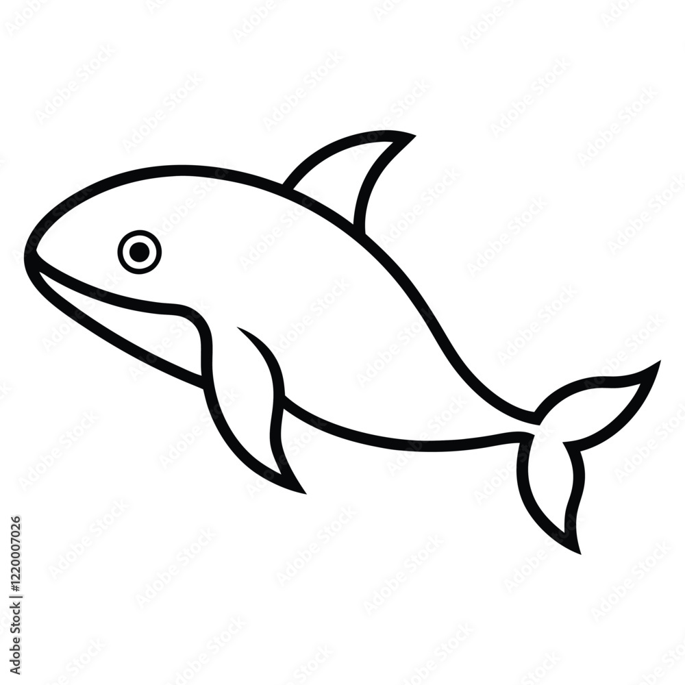 Fototapeta premium Whale Fish Icon Vector Creative Marine Life Illustrations for Design Projects