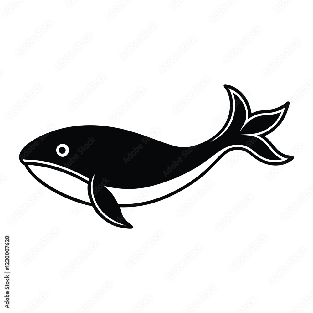 Obraz premium Whale Fish Icon Vector Creative Marine Life Illustrations for Design Projects