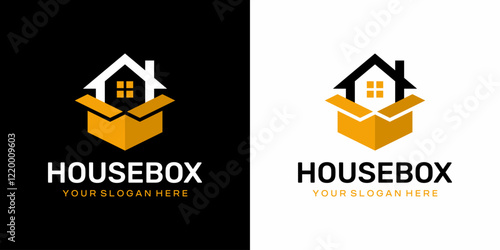 house vector logo in box