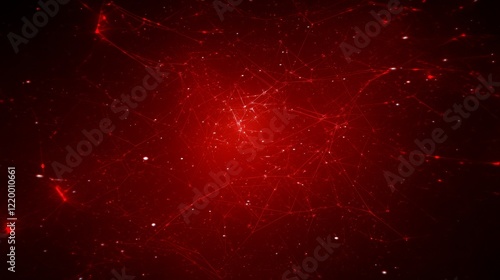 Abstract Red Network Digital Connections Background