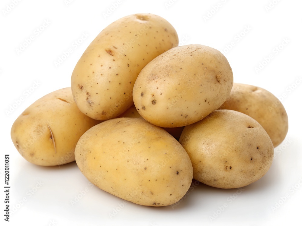 young fresh potatoes isolated on white young fresh potatoes isolated on white