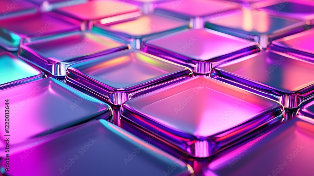 Abstract iridescent glass cubes pattern background Abstract iridescent glass cubes pattern background
