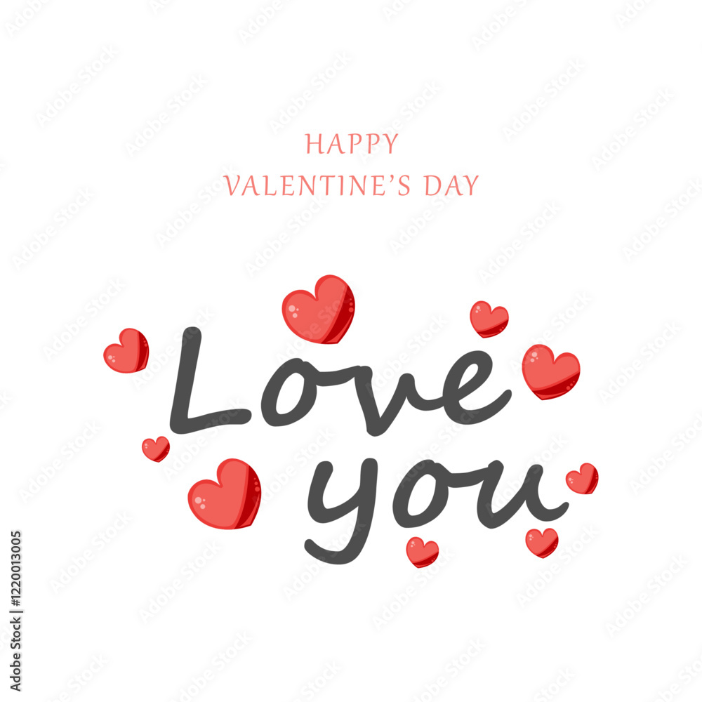 Elegant Valentine's Day Handwritten Text Banner. Greeting Card Template. Love you concept. Elegant Valentine's Day Handwritten Text Banner. Greeting Card Template. Love you concept.