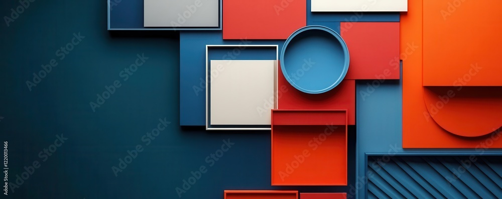 Obraz premium creative design elements flat design top view artistic studio theme animation Triadic Color Scheme