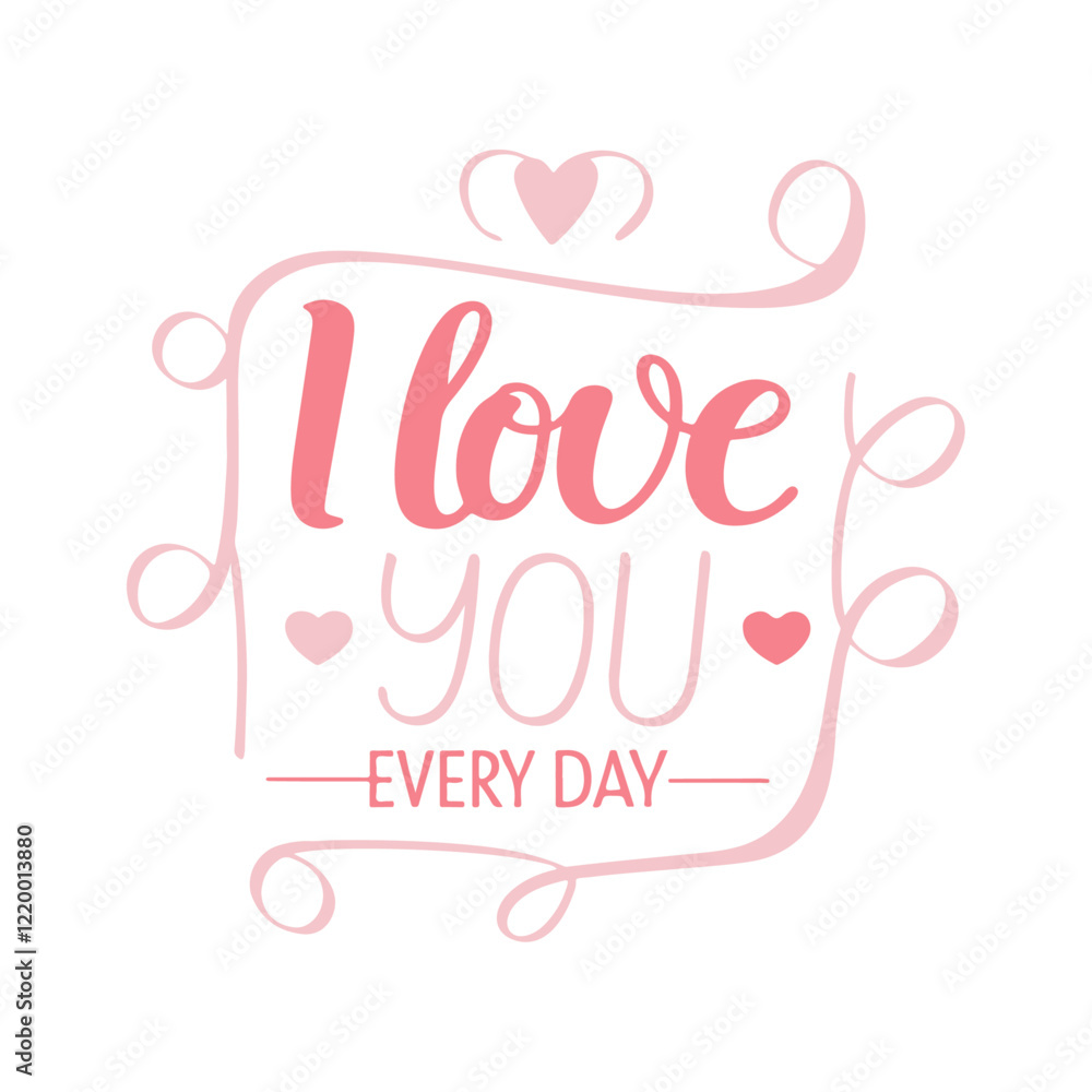 Obraz premium Love Themed Typography. Valentine's Day Hand Lettered Banner.