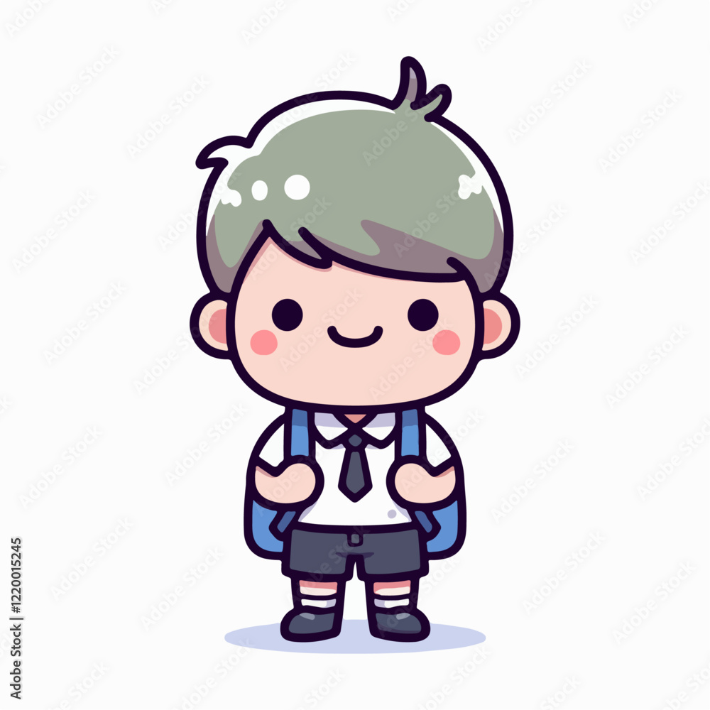 cartoon vector illustration of a person going to school carrying a bag cartoon vector illustration of a person going to school carrying a bag